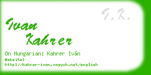 ivan kahrer business card